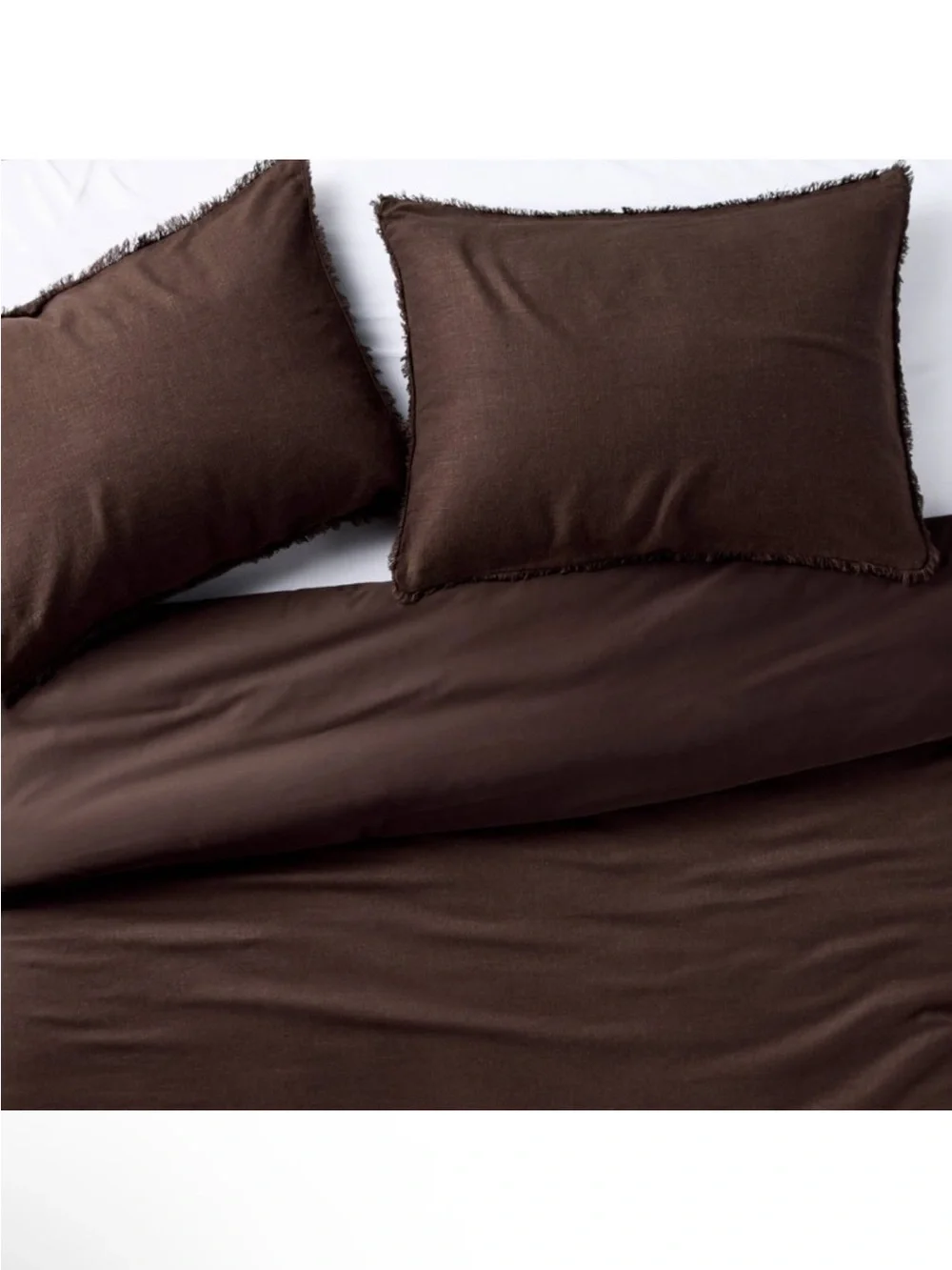 NWT King Heavyweight Linen Blend Duvet Cover and Sham Set Dark Fig - Casaluna